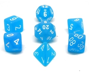 CHX27416 Caribbean Blue/White Frosted Polyhedral 7 die set image 0